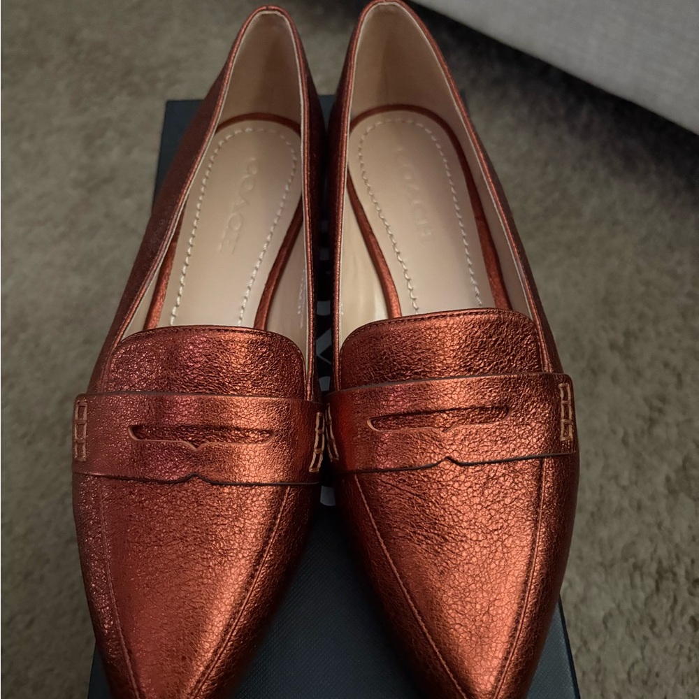 Coach Metallic Amber Flats